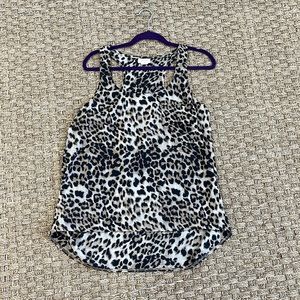 Leopard blousy tank